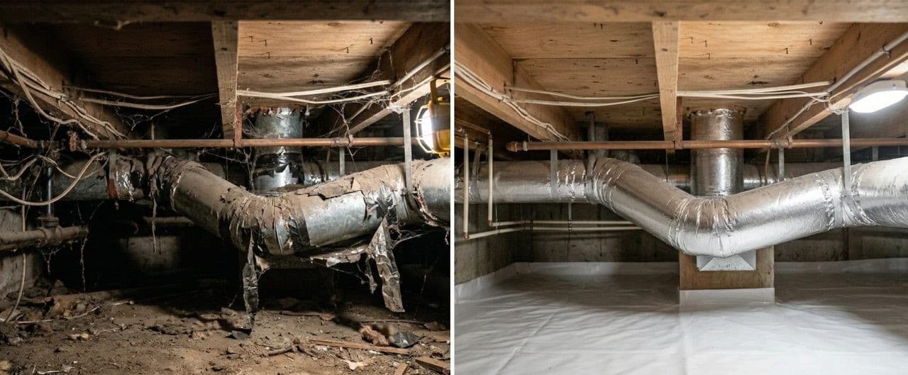 Before and after heat pump installation on Long Island home Before and after heat pump installation on Long Island home