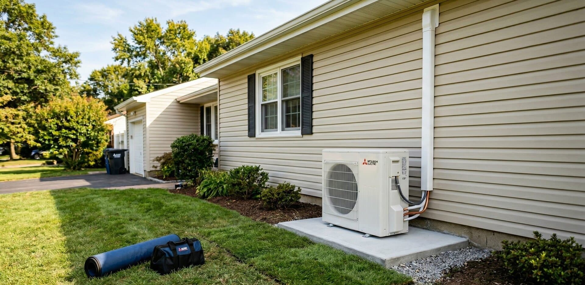 Ductless mini split on a colonial home on Long Island Ductless mini split on a colonial home on Long Island