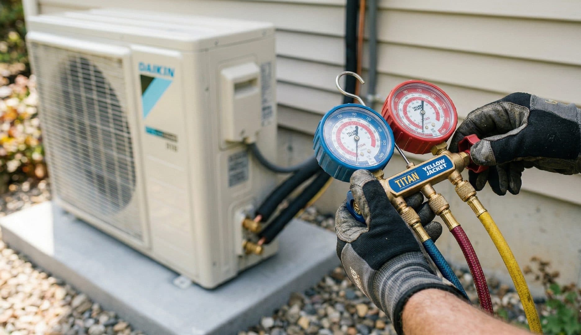 Heat pump outdoor unit installed at a Suffolk County home Heat pump outdoor unit installed at a Suffolk County home