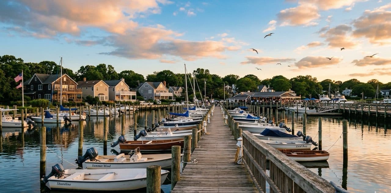 Patchogue marina at golden hour Patchogue marina at golden hour