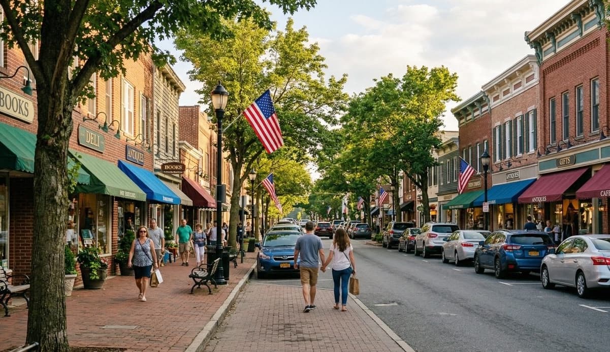 Patchogue village streetscape Patchogue village streetscape