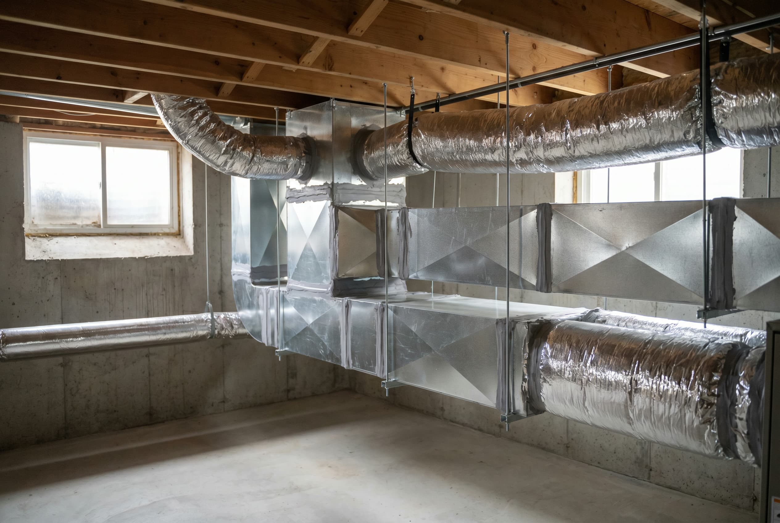 Clean residential ductwork in a Long Island home Clean residential ductwork in a Long Island home